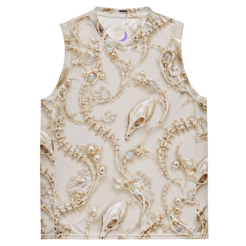 Ivory Alien Skulls Terrain Basketball Jersey, front