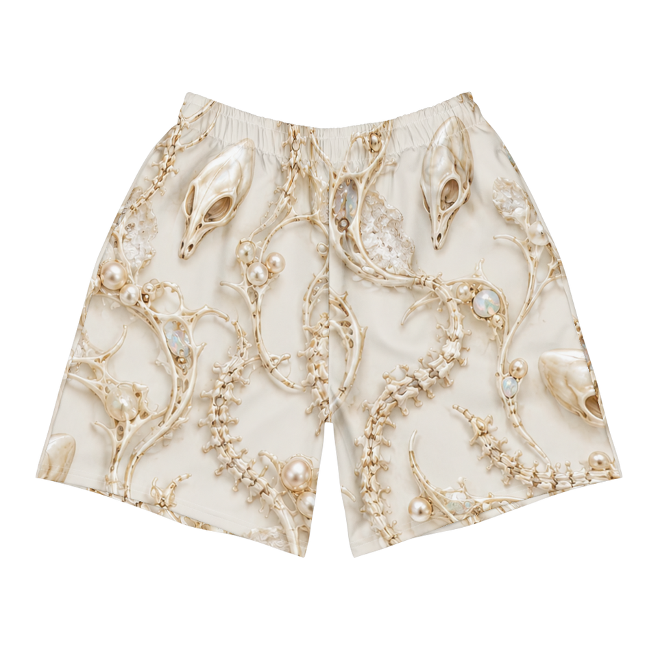 Ivory Alien Skulls Terrain Athletic Shorts, front