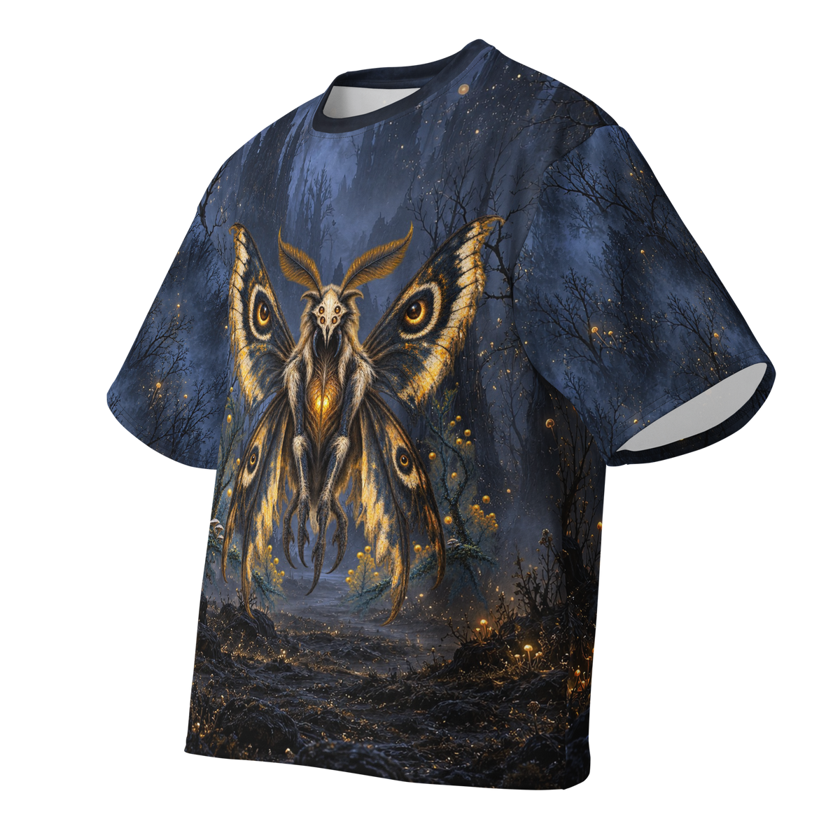 Lantern Moth all-over print oversized tee, front