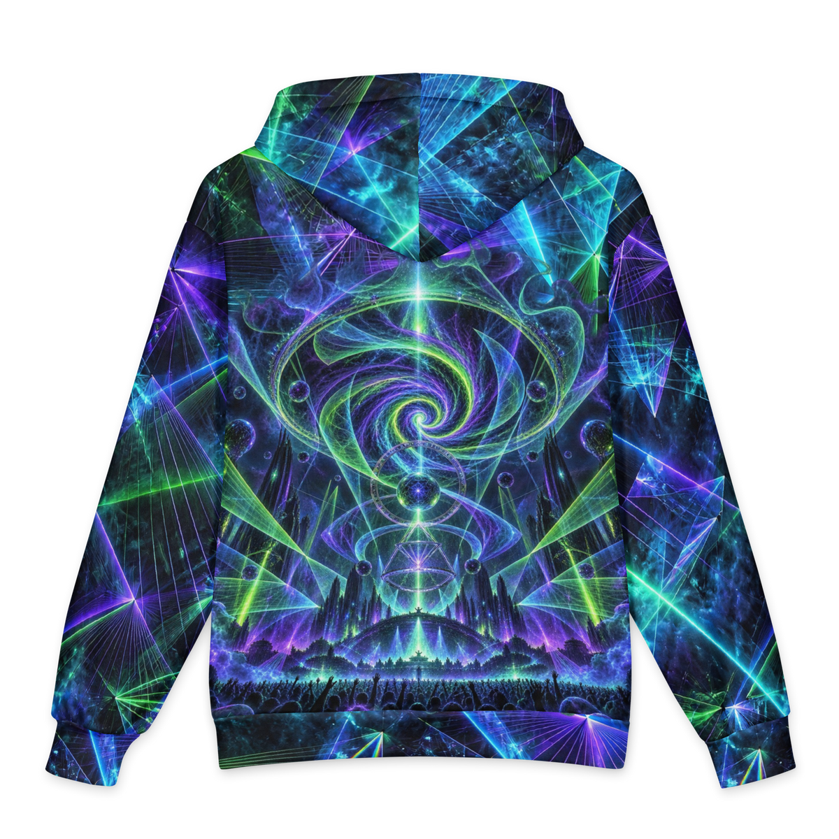 Laser Rift Hoodie all-over print oversized hoodie, back