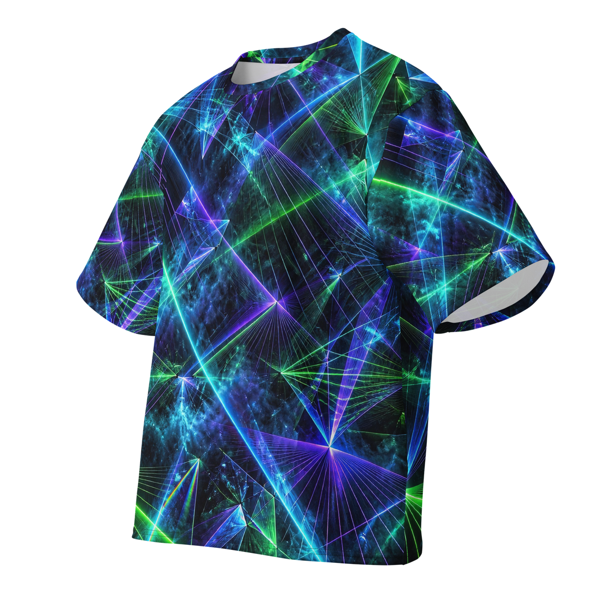 Laser Rift Terrain all-over print oversized tee, front