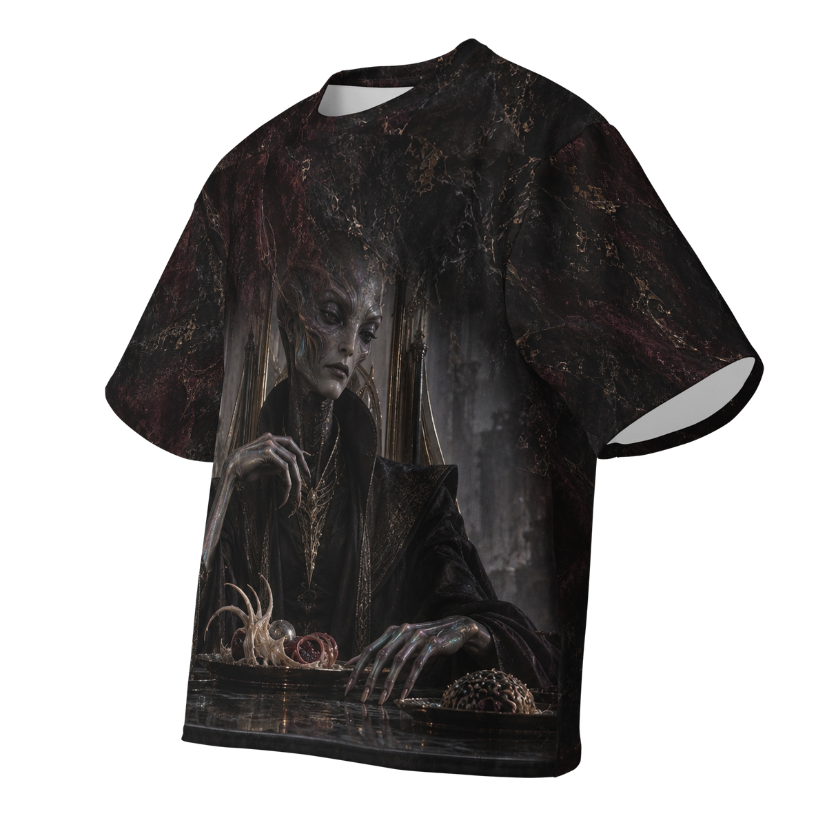 Last Appetite all-over print oversized tee, front