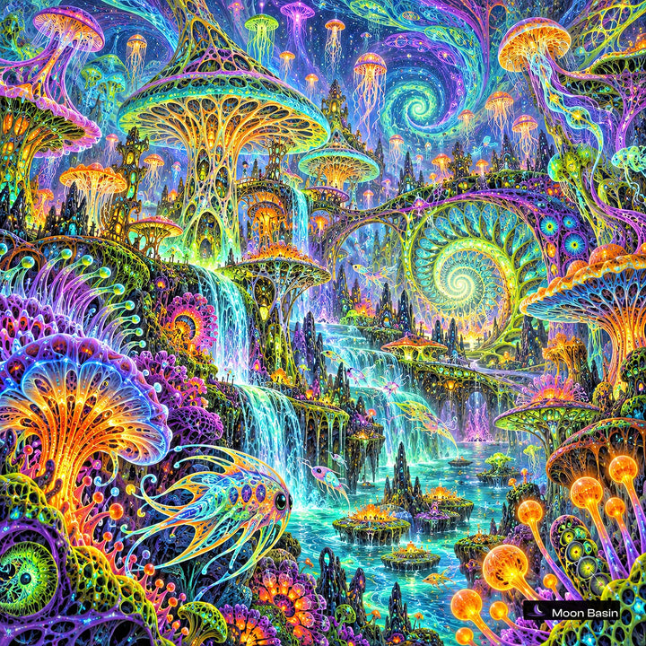 Cosmic Mycelium Rave canvas