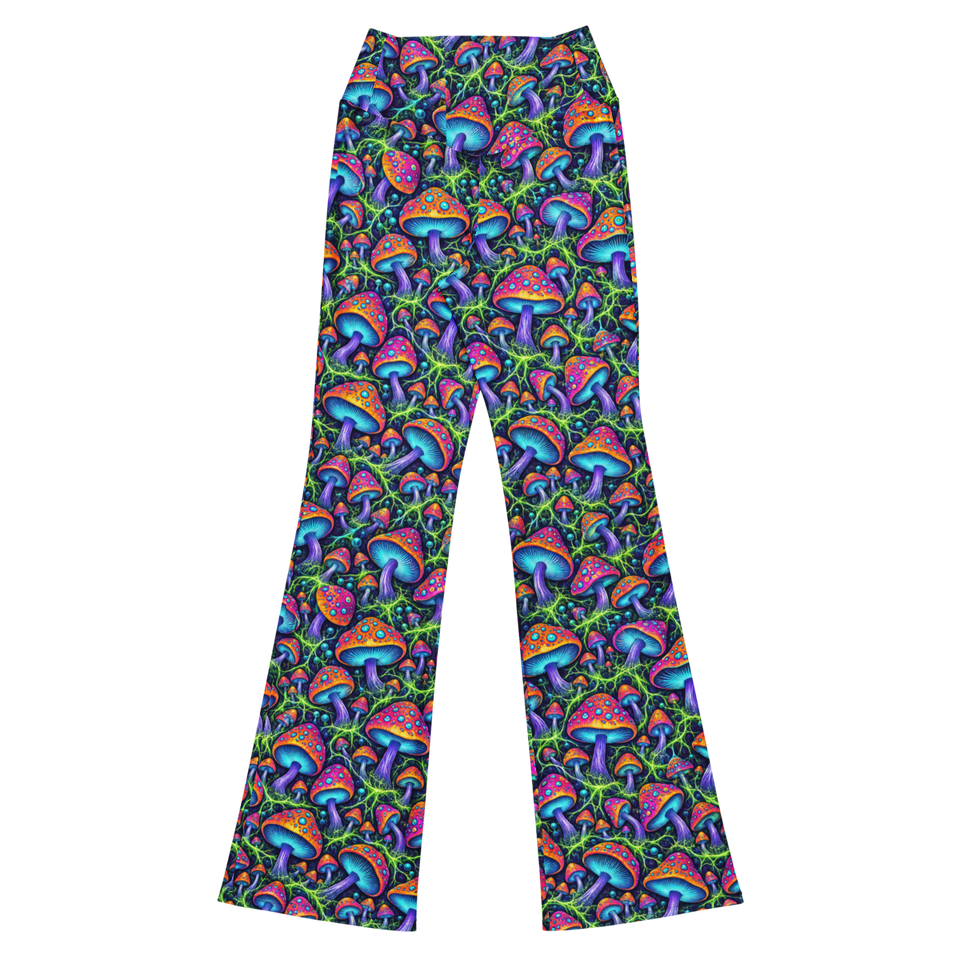 Mushroom Rocker Terrain Flare Leggings, back