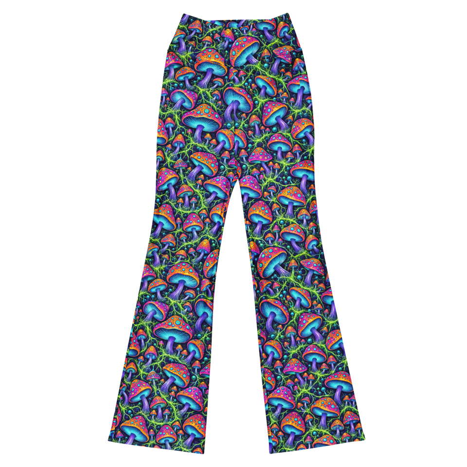 Mushroom Rocker Terrain Flare Leggings, front
