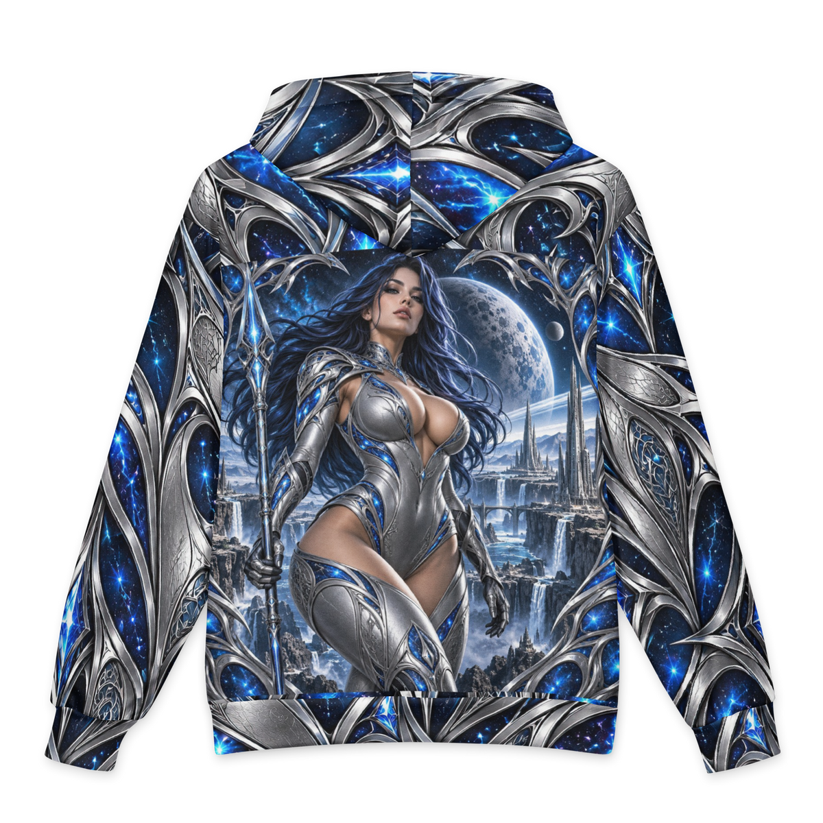 Nebula Huntress all-over print oversized hoodie, back