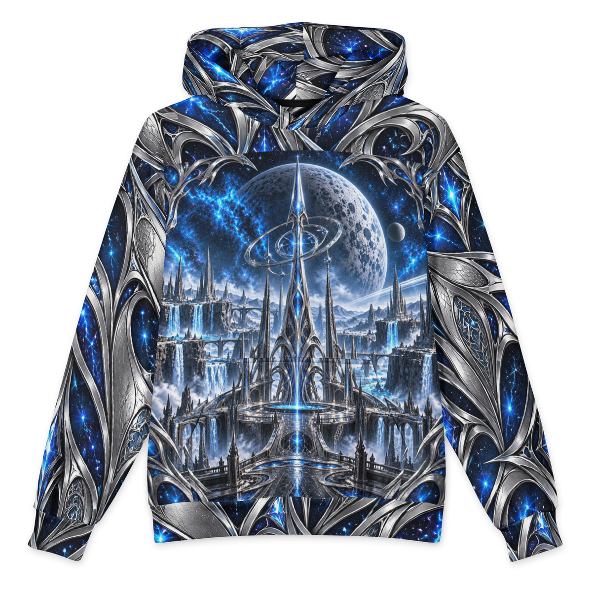 Nebula Huntress all-over print oversized hoodie, front