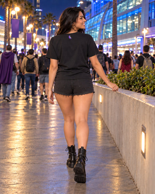 Gold Graphic Tee, worn on model, back