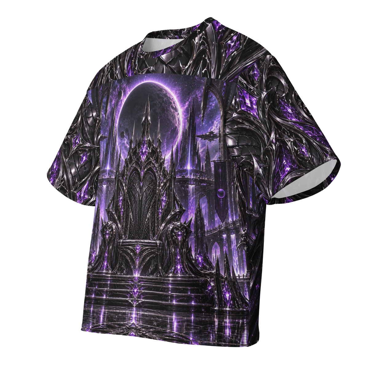 Obsidian Empress all-over print oversized tee, front