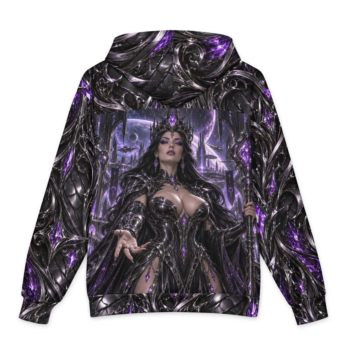 Obsidian Empress all-over print oversized hoodie, back