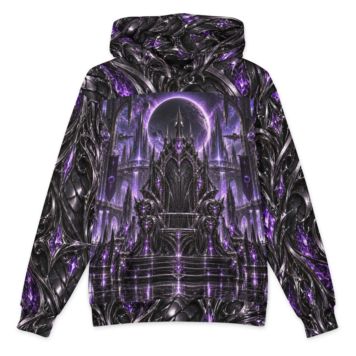 Obsidian Empress all-over print oversized hoodie, front