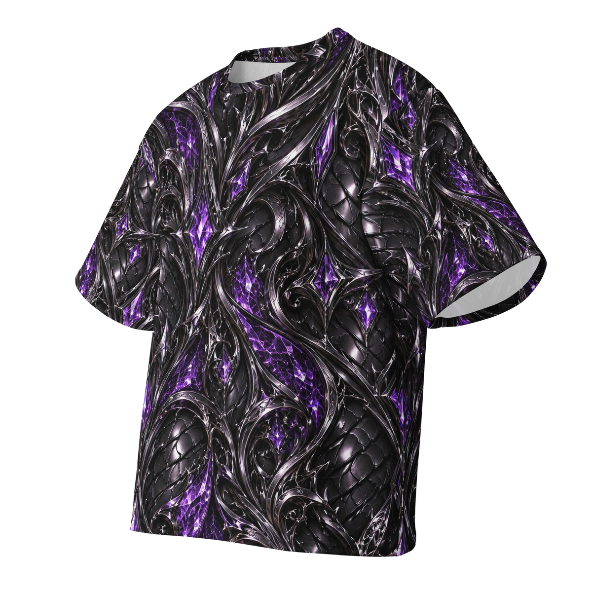 Obsidian Empress Terrain all-over print oversized tee, front