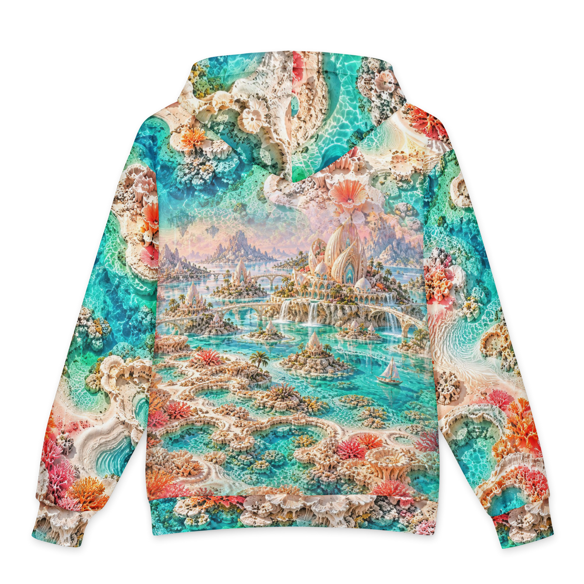 Opal Tidal Realm Hoodie all-over print oversized hoodie, back