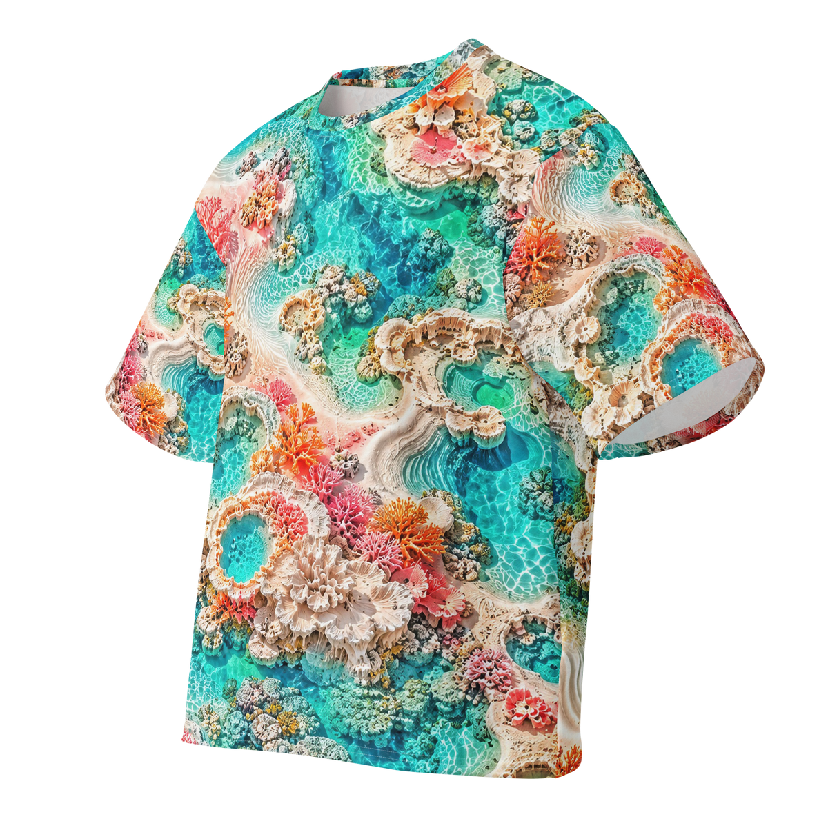 Opal Tidal Realm Terrain all-over print oversized tee, front