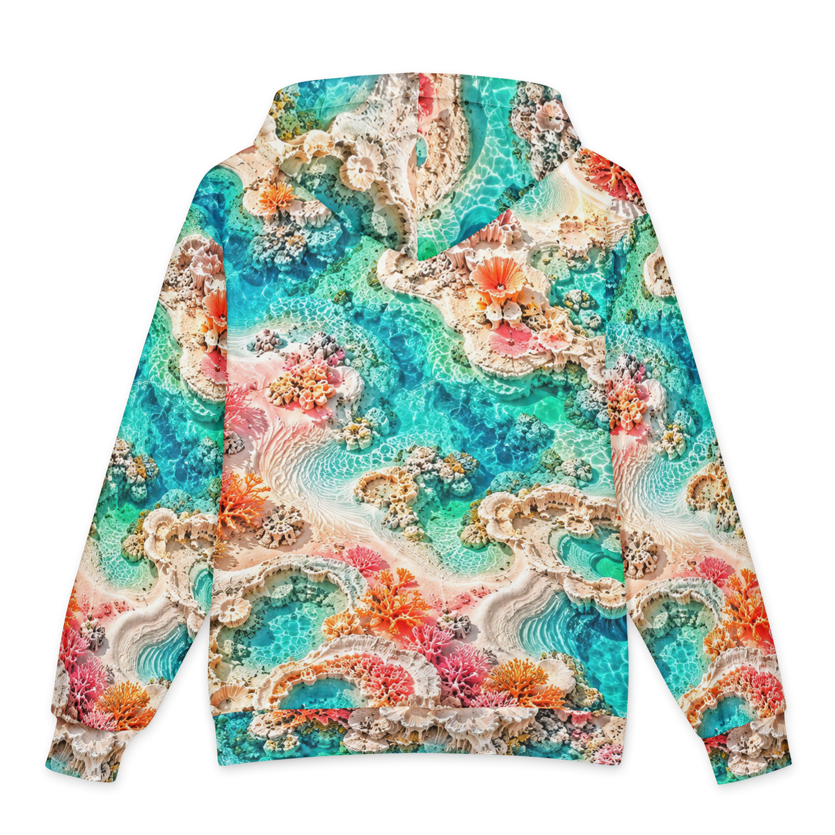 Opal Tidal Realm Terrain Hoodie all-over print oversized hoodie, back