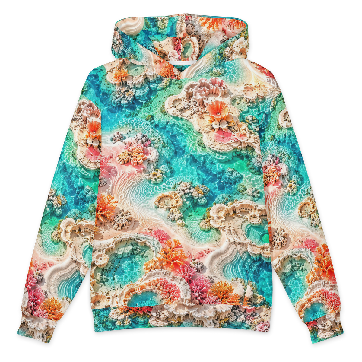 Opal Tidal Realm Terrain Hoodie all-over print oversized hoodie, front