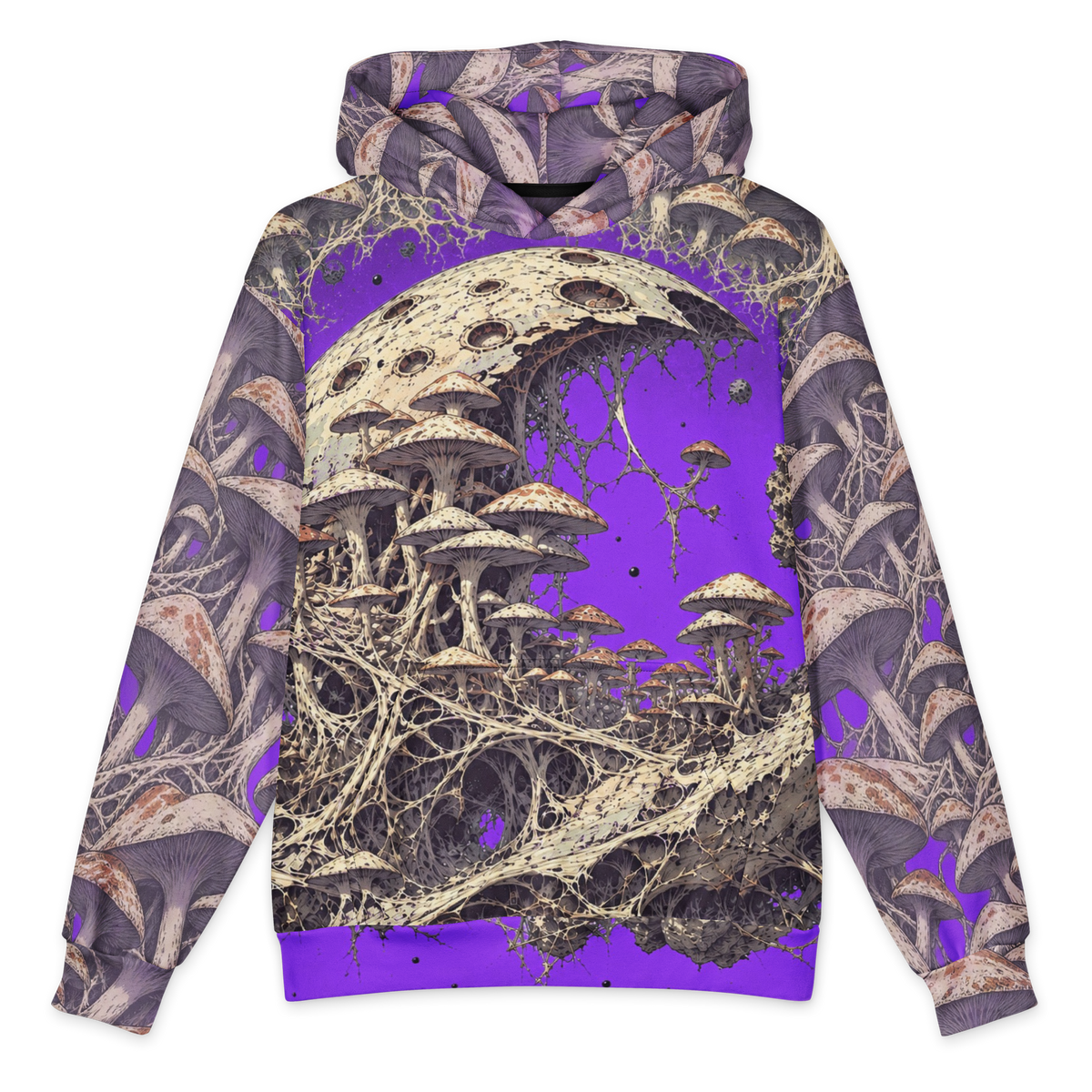 Orbital Mycelium all-over print oversized hoodie, front