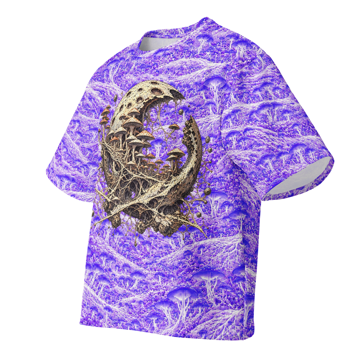 Orbital Mycelium all-over print oversized tee, front