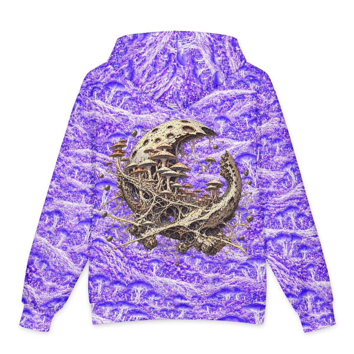 Orbital Mycelium Hoodie all-over print oversized hoodie, back