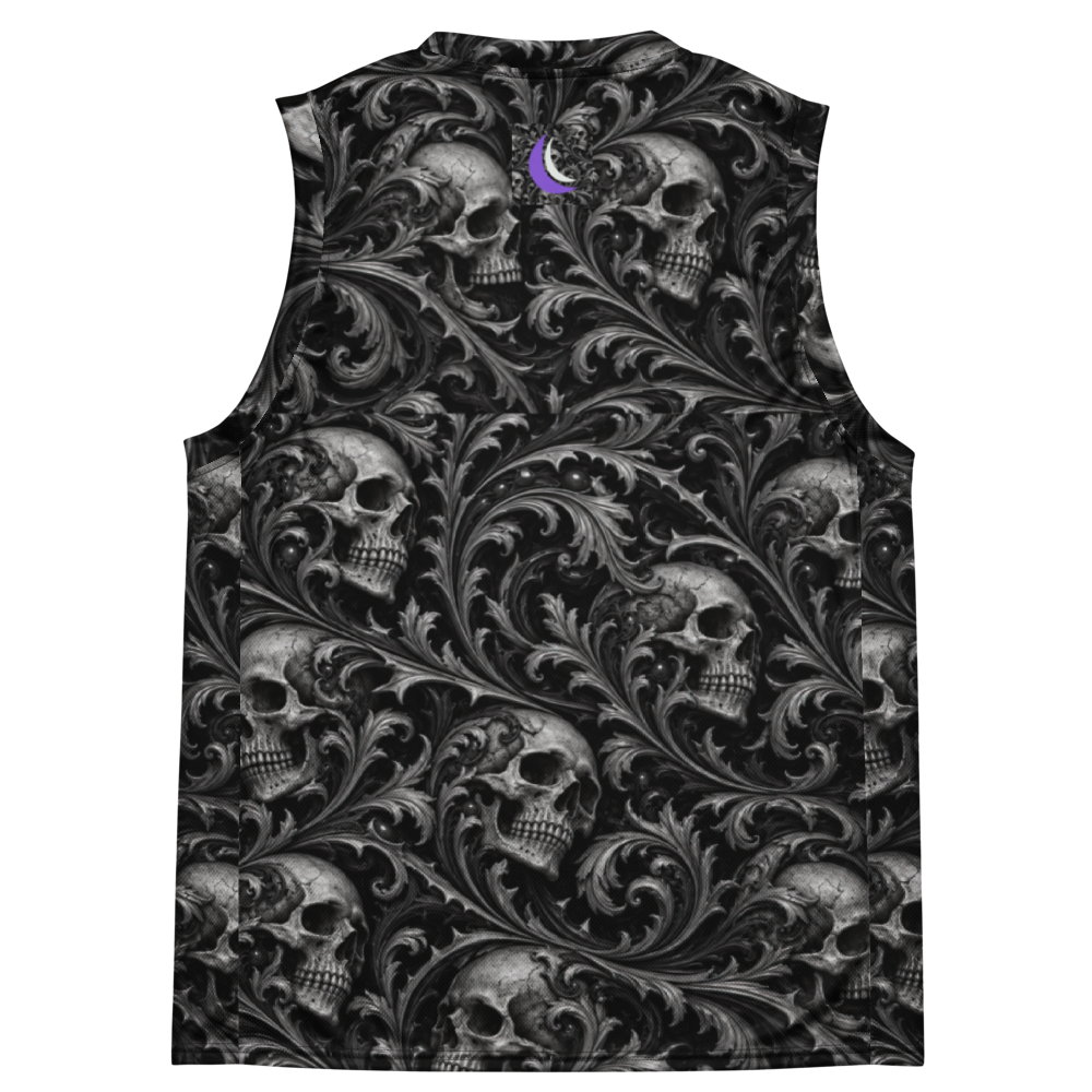 Ossuary Scroll Black Terrain Basketball Jersey, back