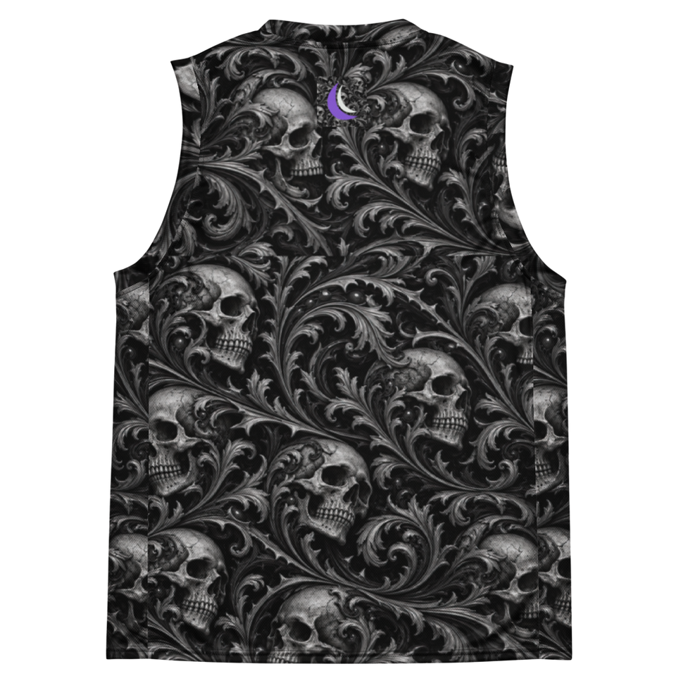 Ossuary Scroll Black Terrain Basketball Jersey, back