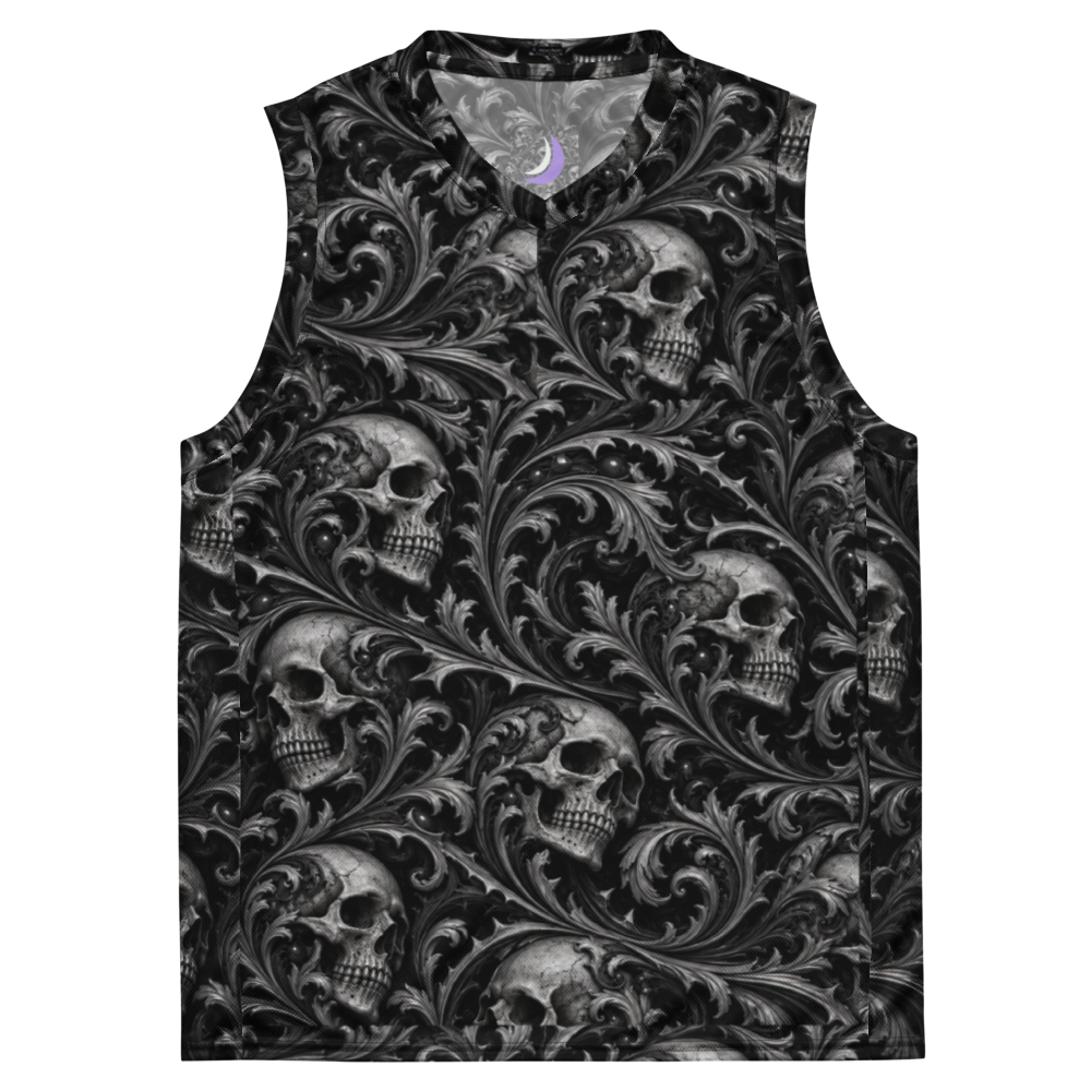 Ossuary Scroll Black Terrain Basketball Jersey, front
