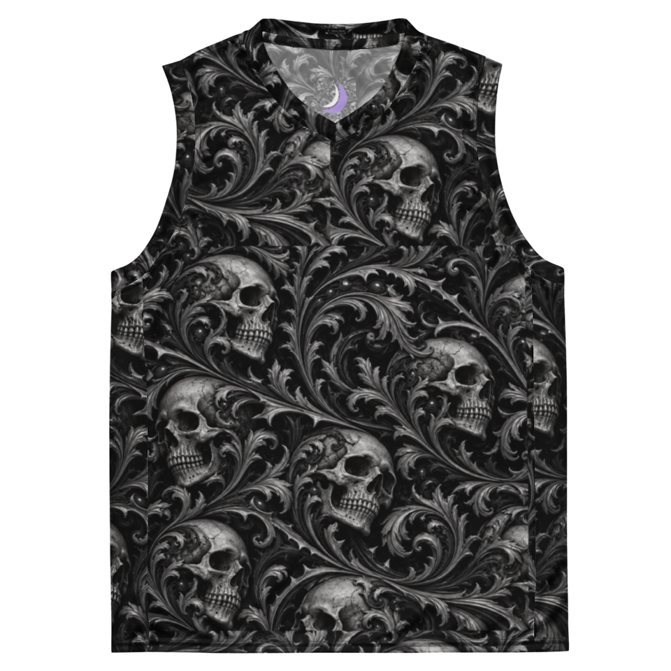 Ossuary Scroll Black Terrain Basketball Jersey, front