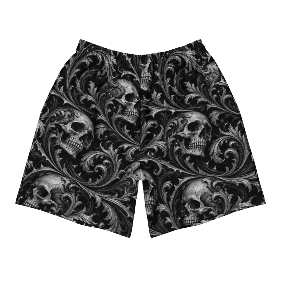 Ossuary Scroll Black Terrain Athletic Shorts, front