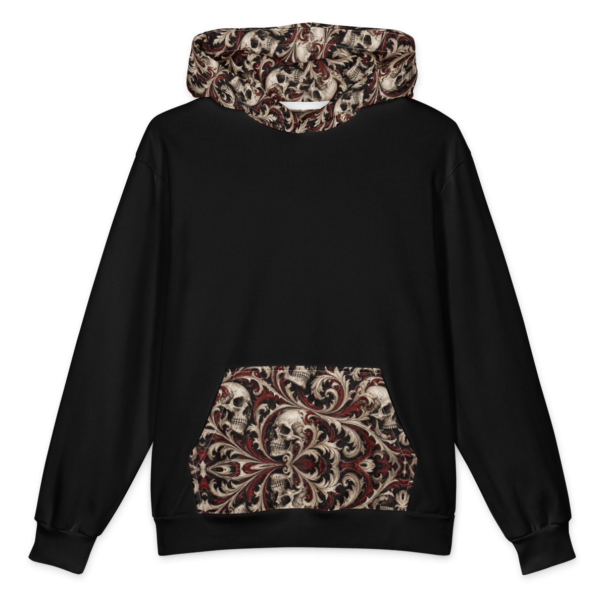 Ossuary Scroll Black Terrain Hoodie all-over print oversized hoodie, front