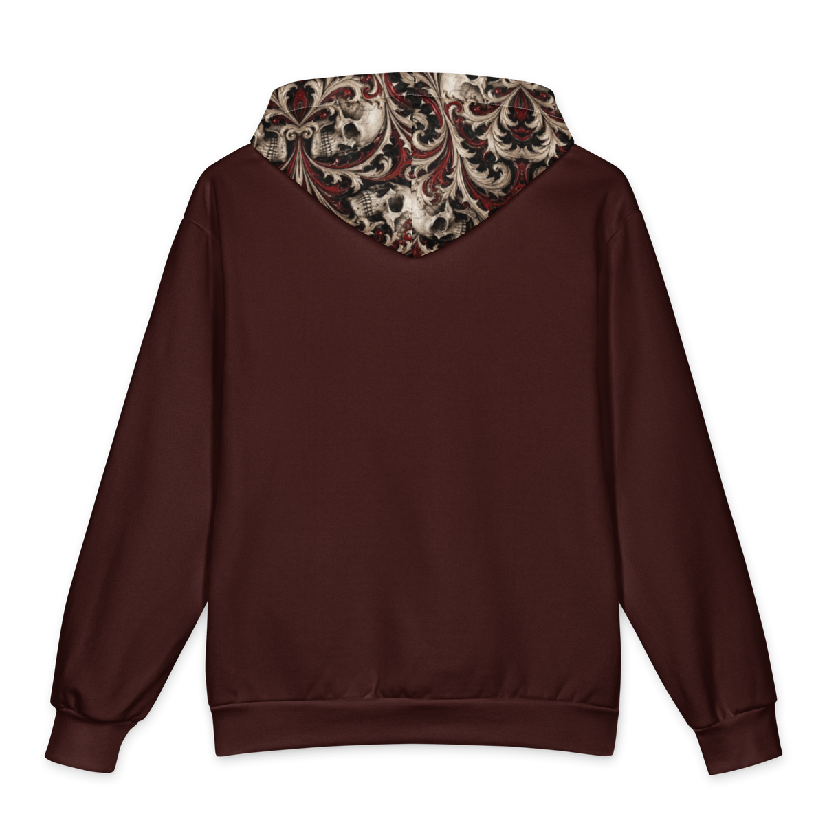 Ossuary Scroll Oxblood Terrain Hoodie all-over print oversized hoodie, back