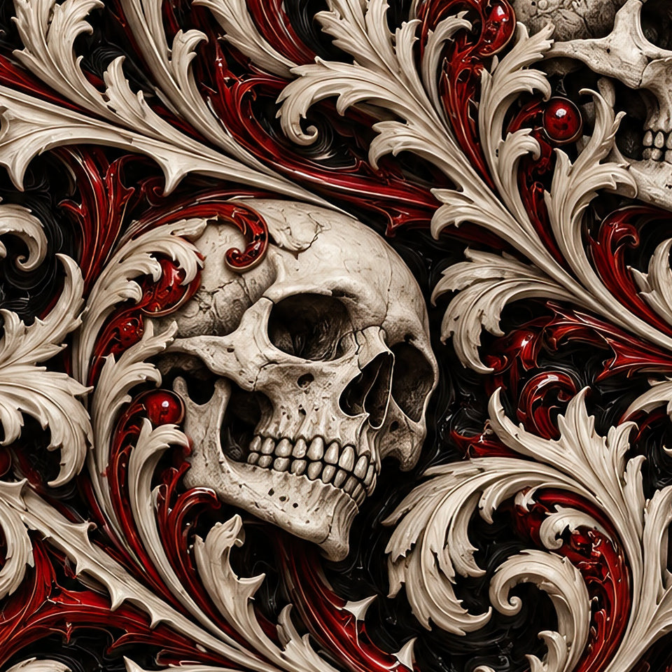Ossuary Scroll Terrain Leggings, print zoom: full-resolution print detail
