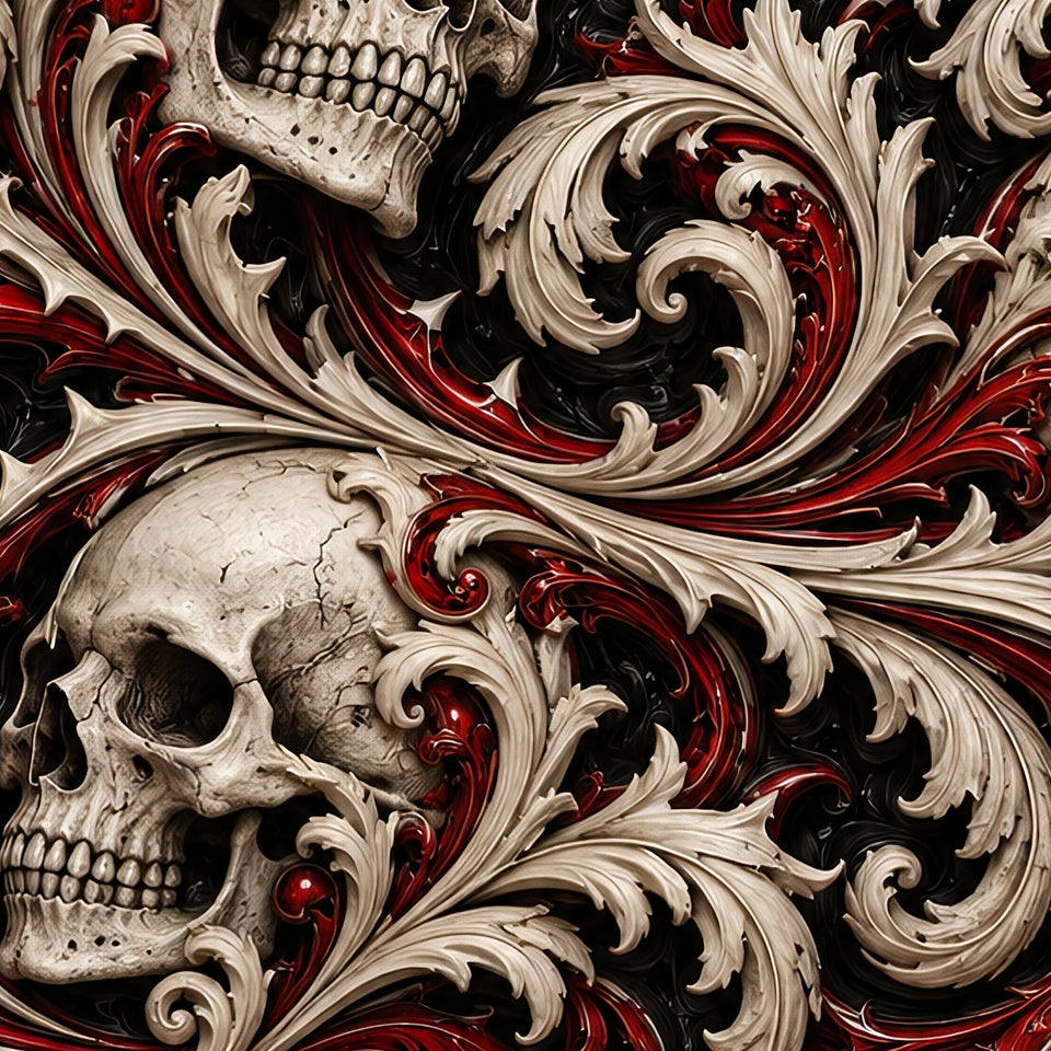 Ossuary Scroll Terrain Flare Leggings, print zoom: full-resolution print detail