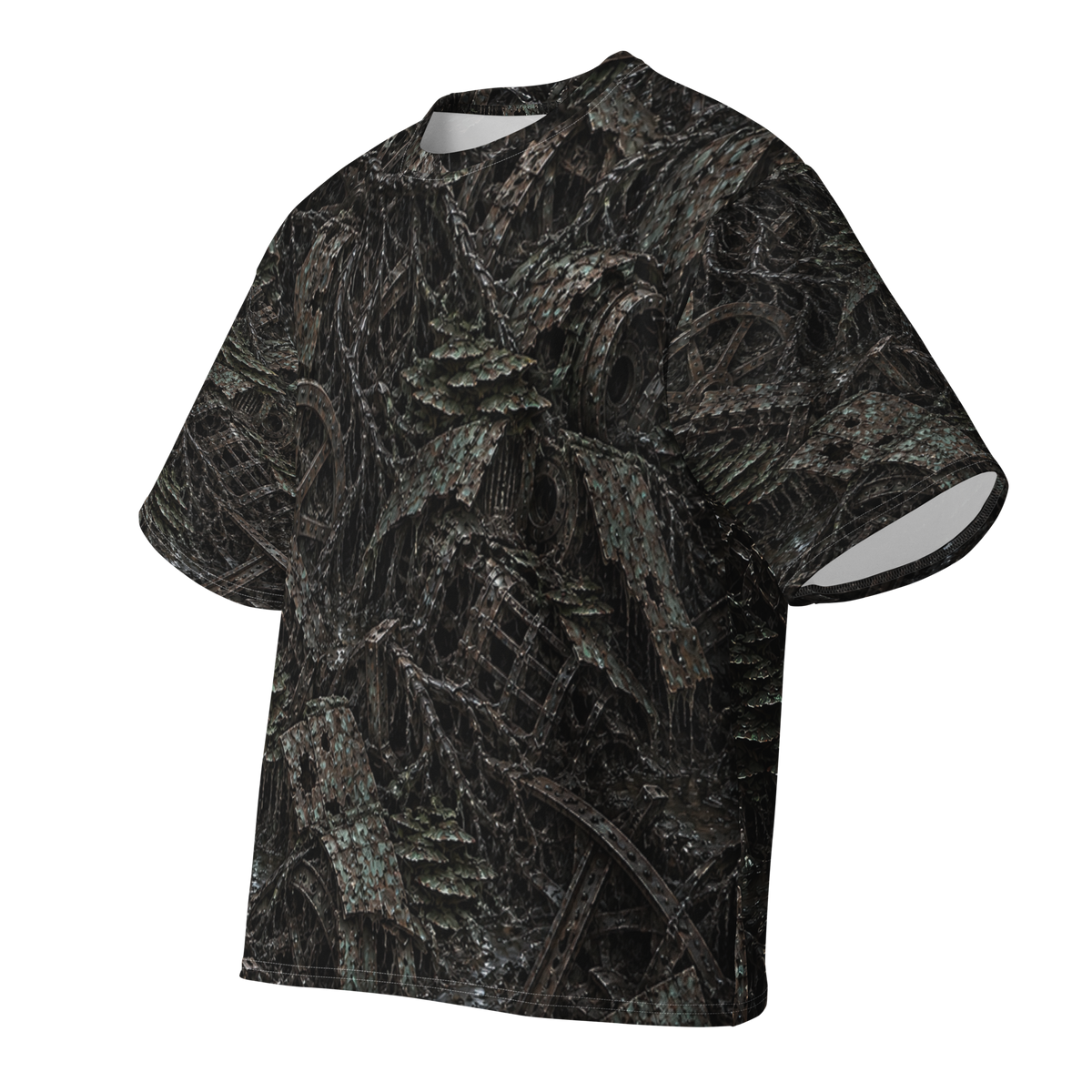 Rot and Iron Terrain all-over print oversized tee, front