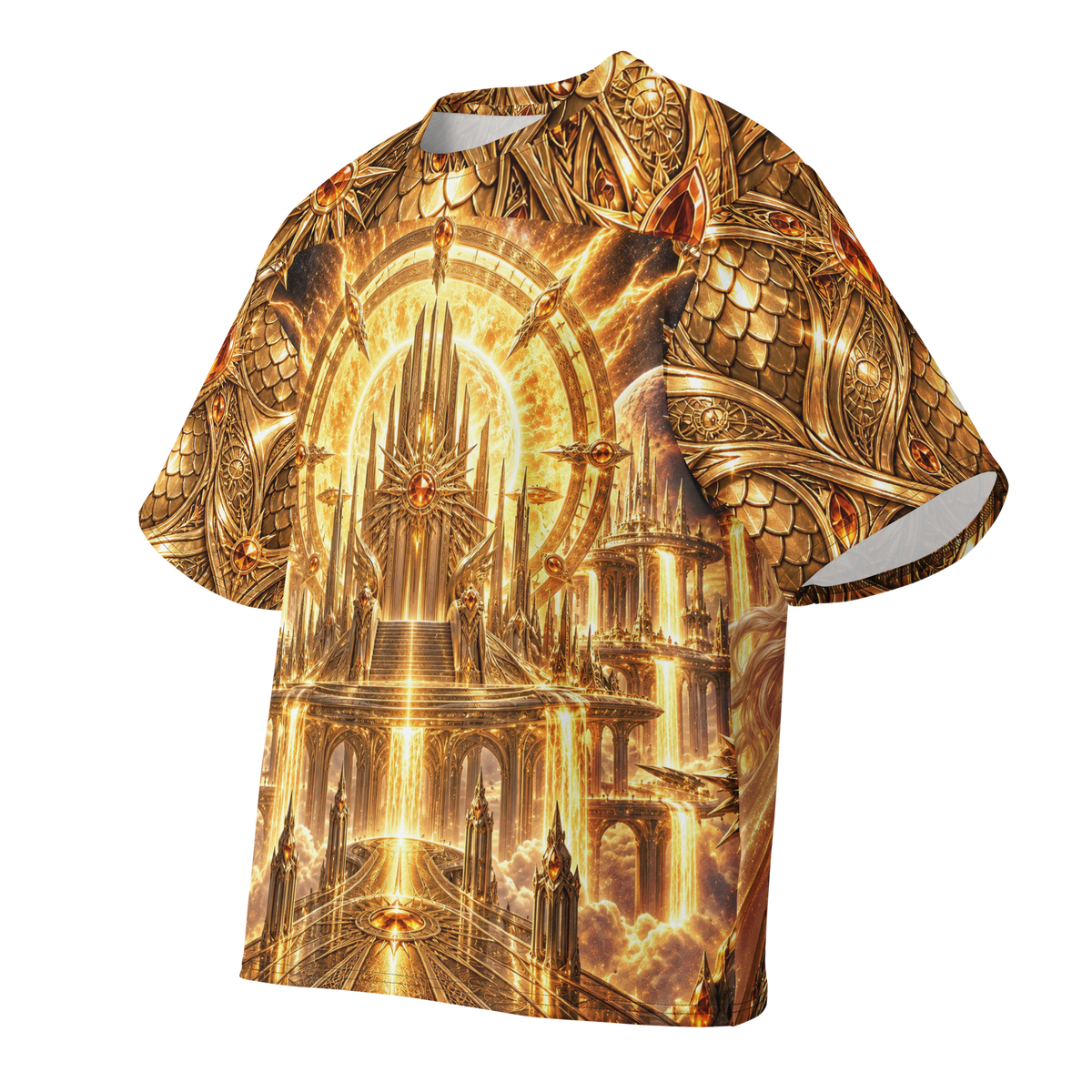 Solar Siren all-over print oversized tee, front