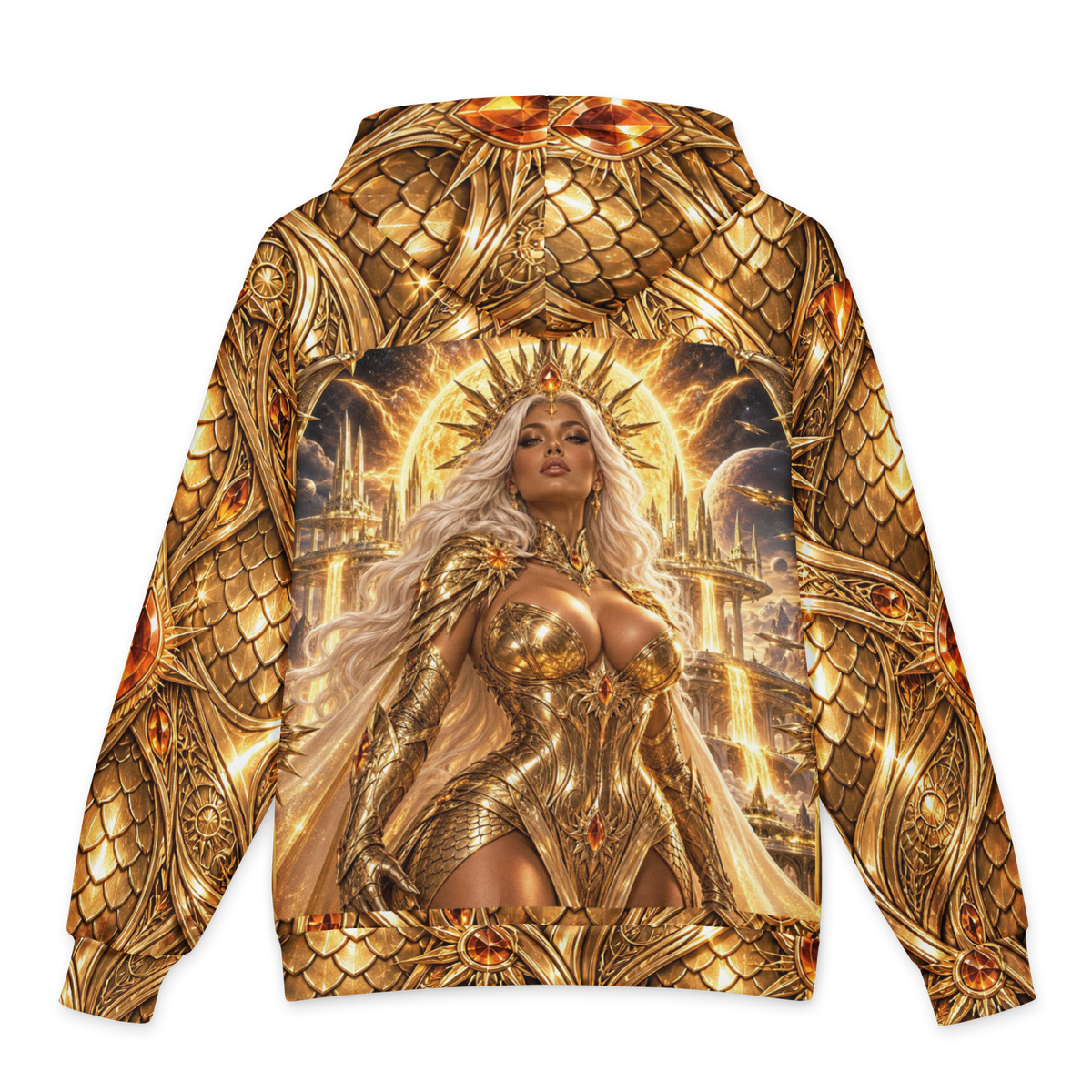 Solar Siren all-over print oversized hoodie, back