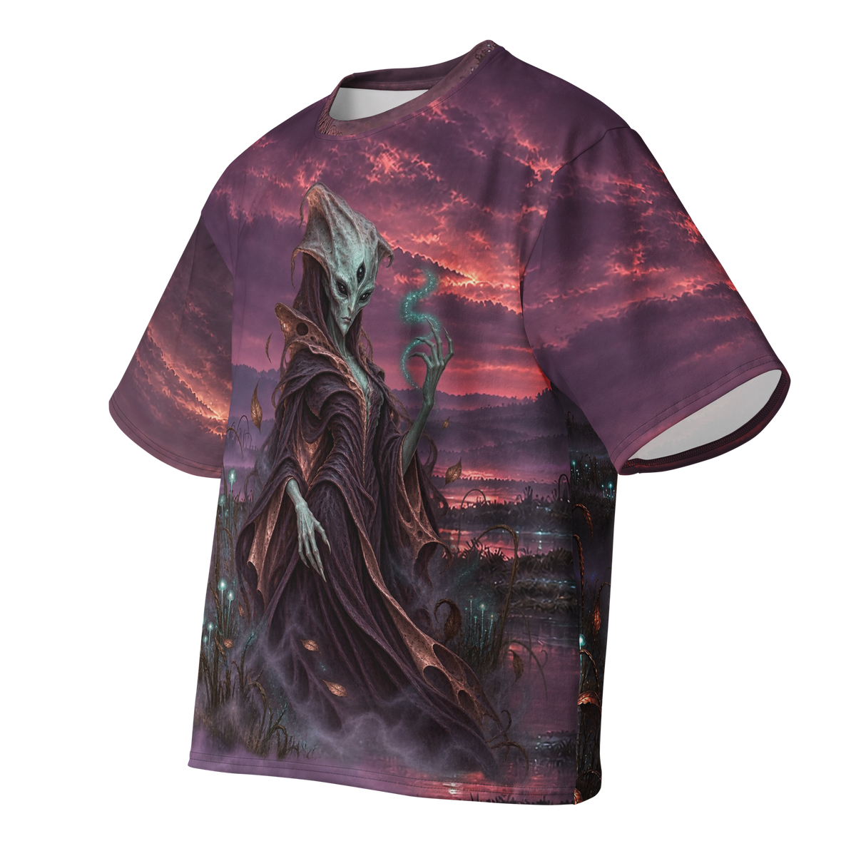 Veil Witch all-over print oversized tee, front