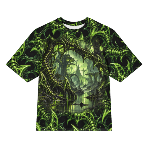 Venom Lace all-over print oversized tee, front