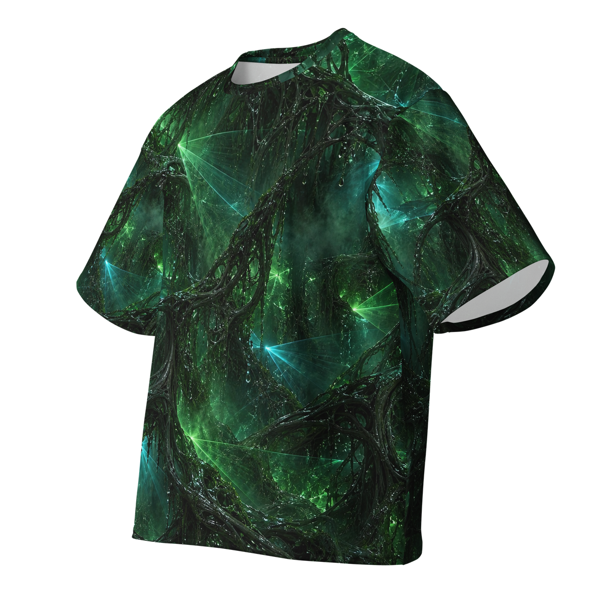 Verdant Frequency Terrain all-over print oversized tee, front