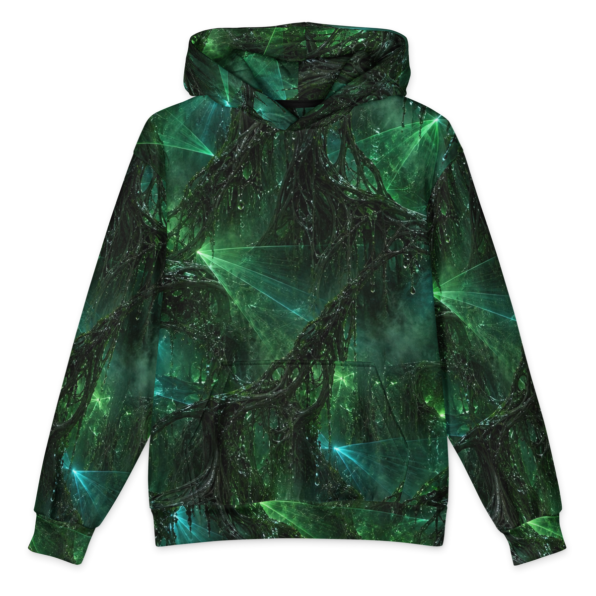 Verdant Frequency Terrain Hoodie all-over print oversized hoodie, front