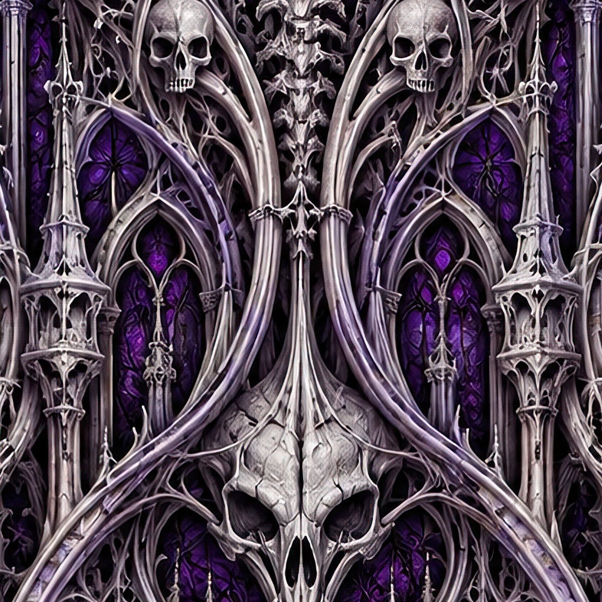 Violet Catacomb Terrain all-over print oversized tee fabric close-up