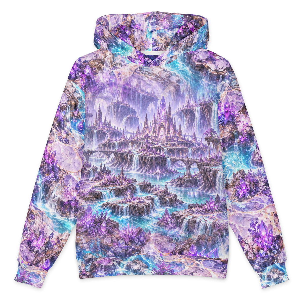 Violet Crystal Expanse Hoodie all-over print oversized hoodie, front