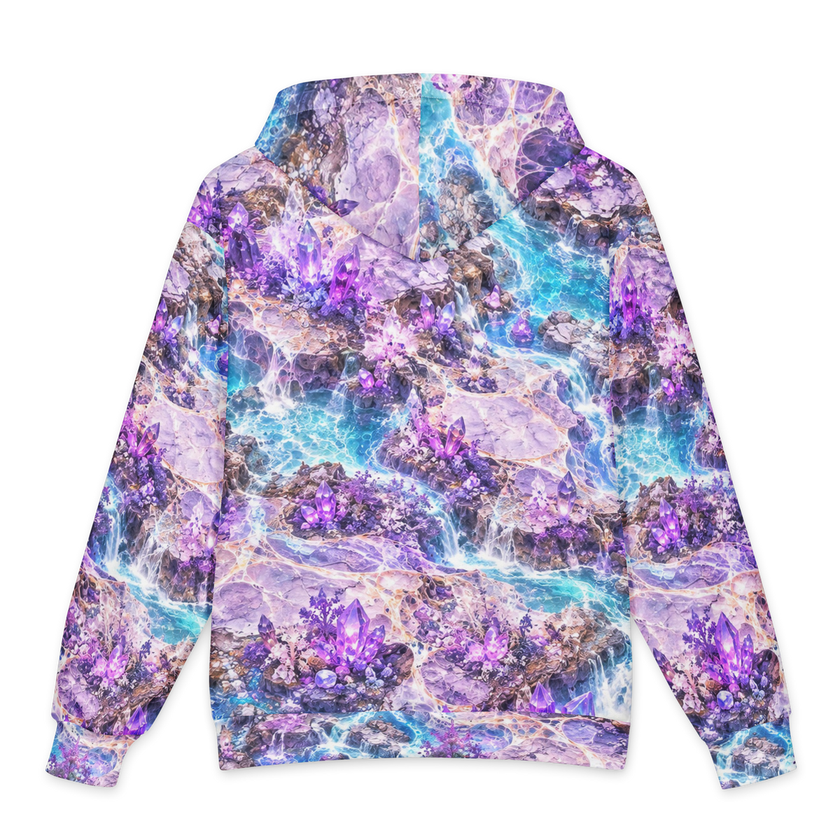 Violet Crystal Expanse Terrain Hoodie all-over print oversized hoodie, back