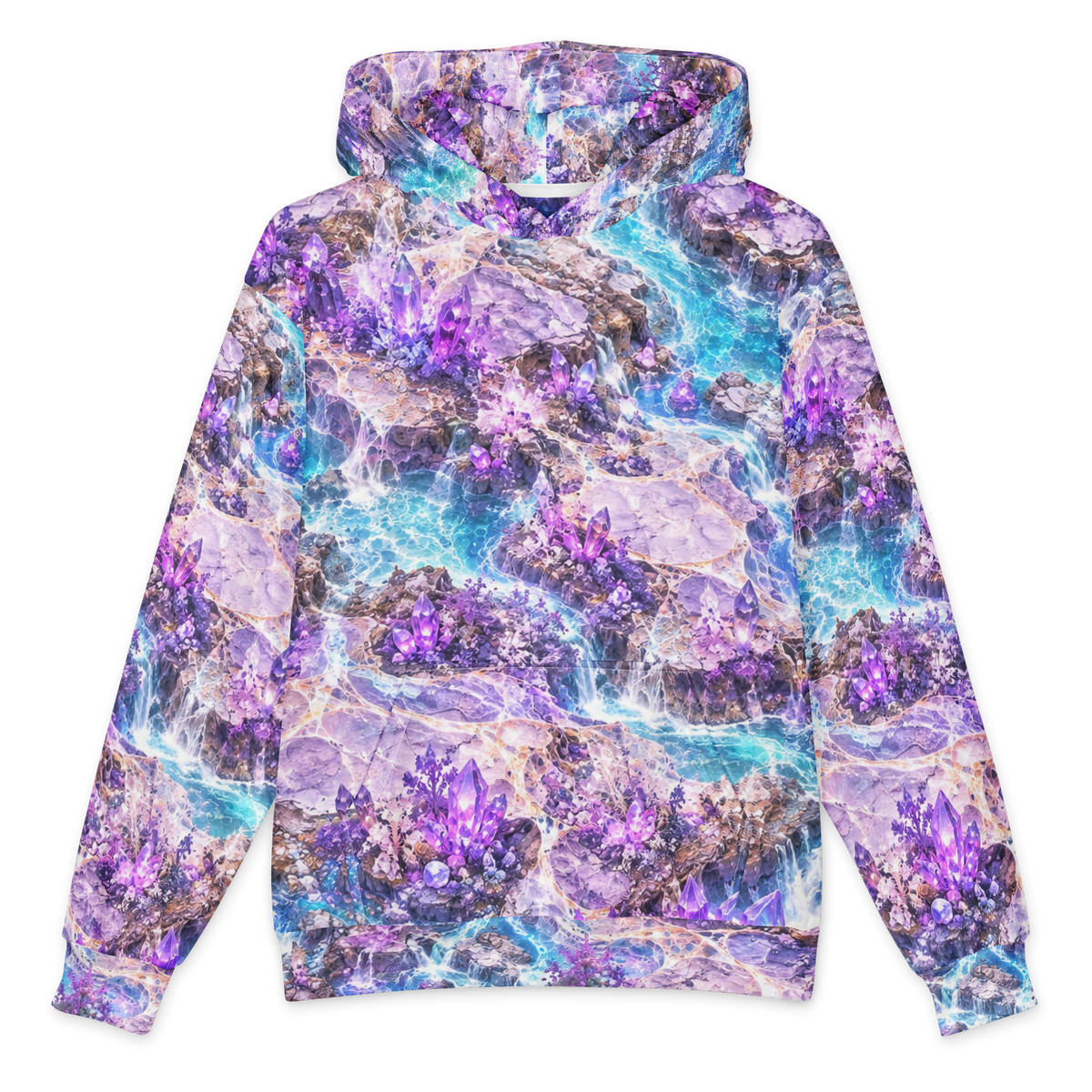 Violet Crystal Expanse Terrain Hoodie all-over print oversized hoodie, front