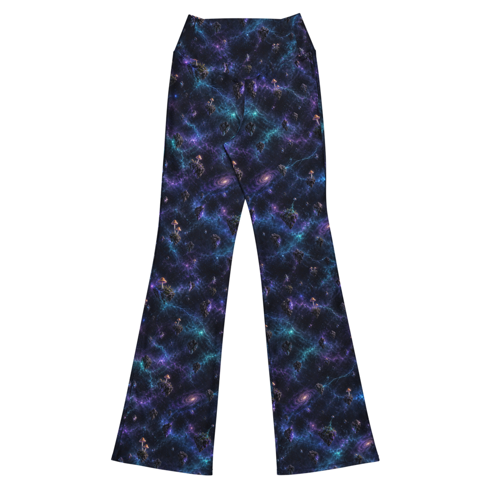Violet Spore Temple Terrain Flare Leggings, back
