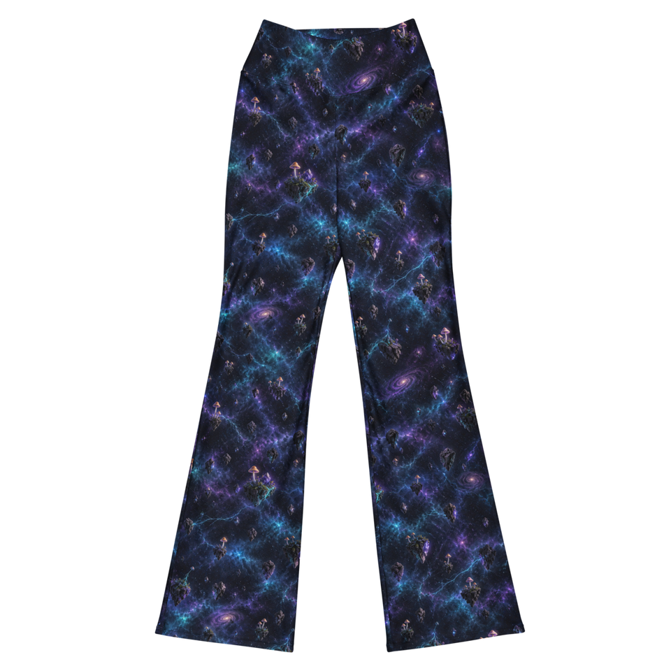 Violet Spore Temple Terrain Flare Leggings, front