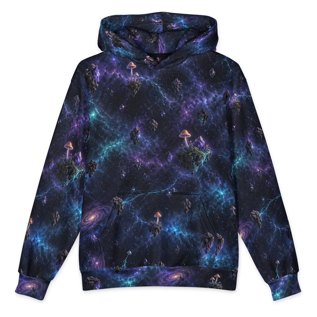 Violet Spore Temple Terrain all-over print hoodie, front