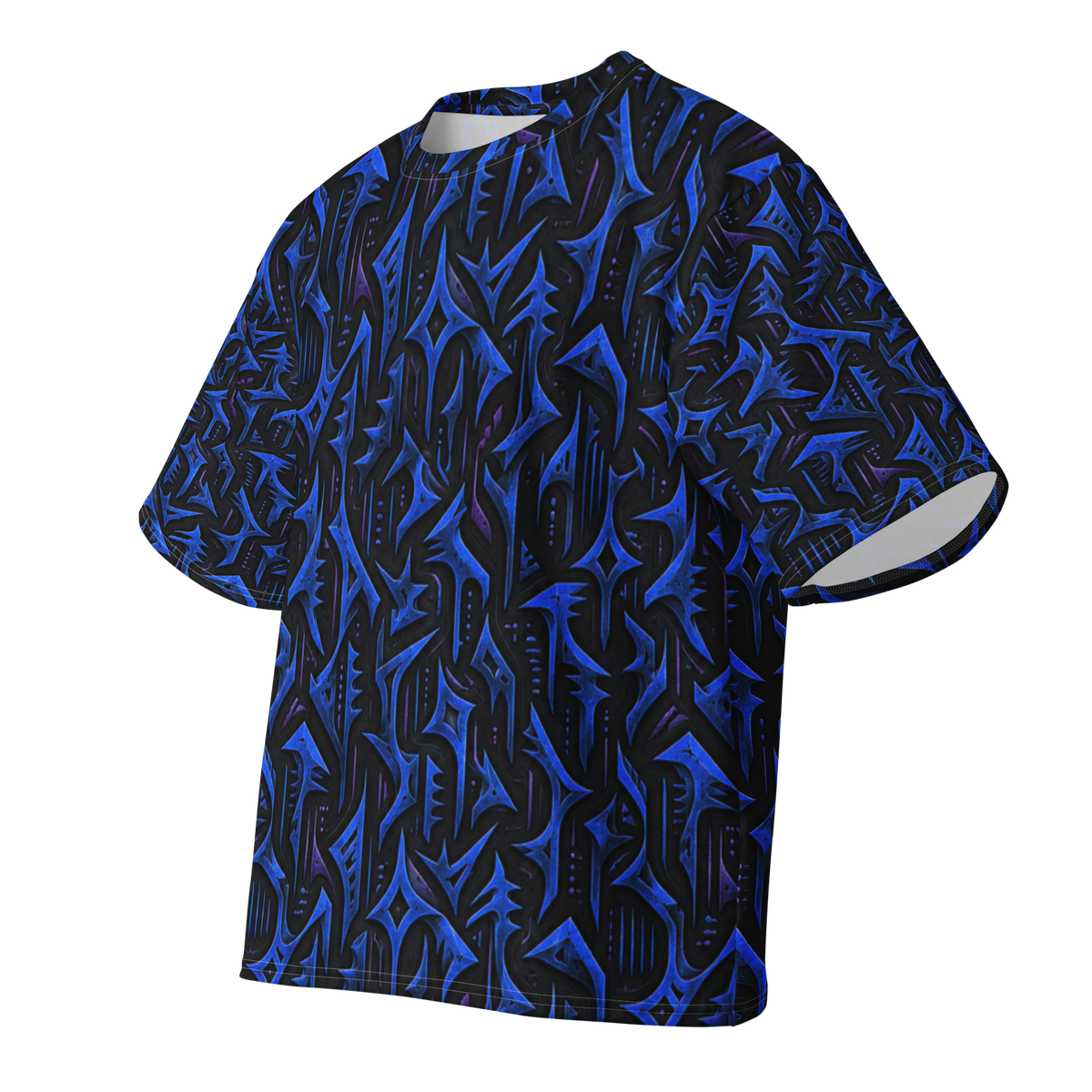 Void Circuit Terrain all-over print oversized tee, front