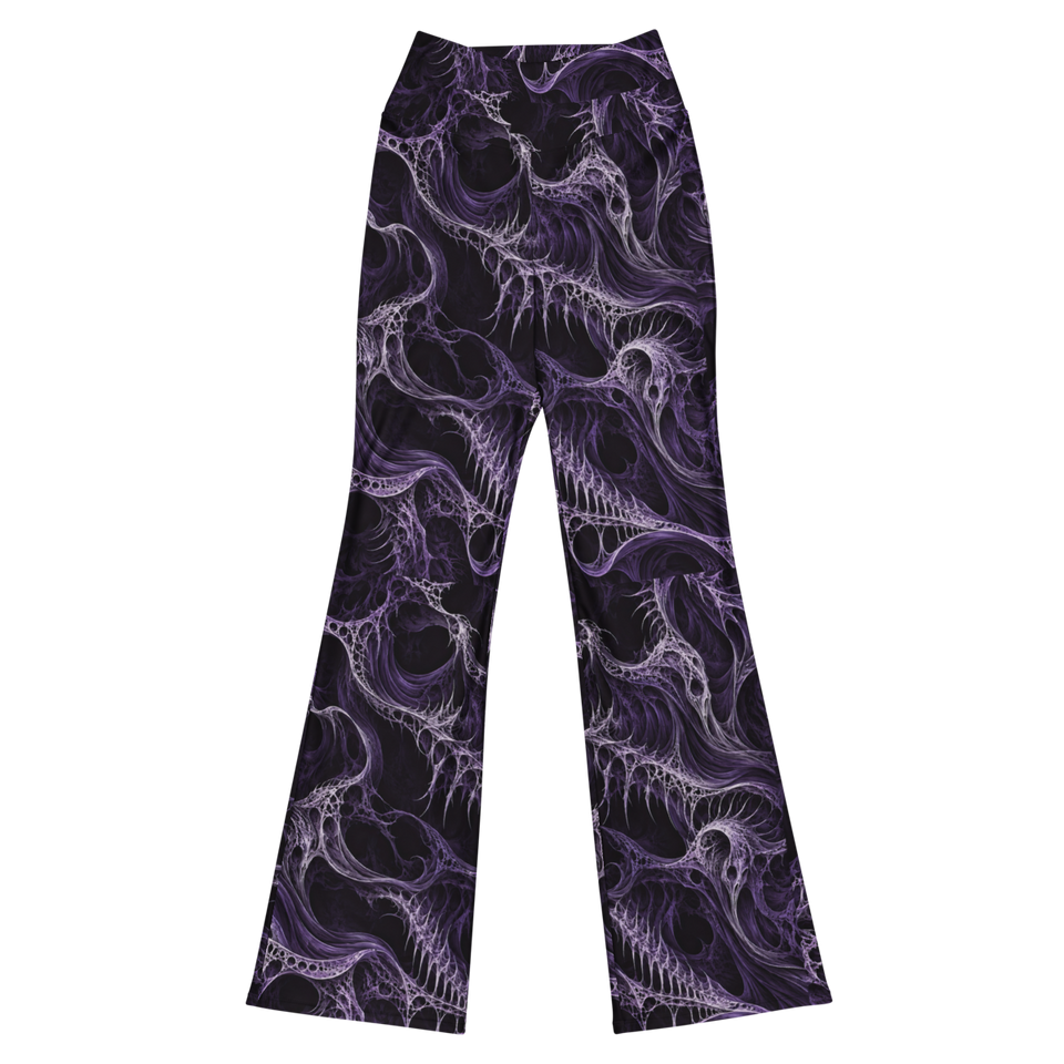Wraithskin Violet Terrain Flare Leggings, front