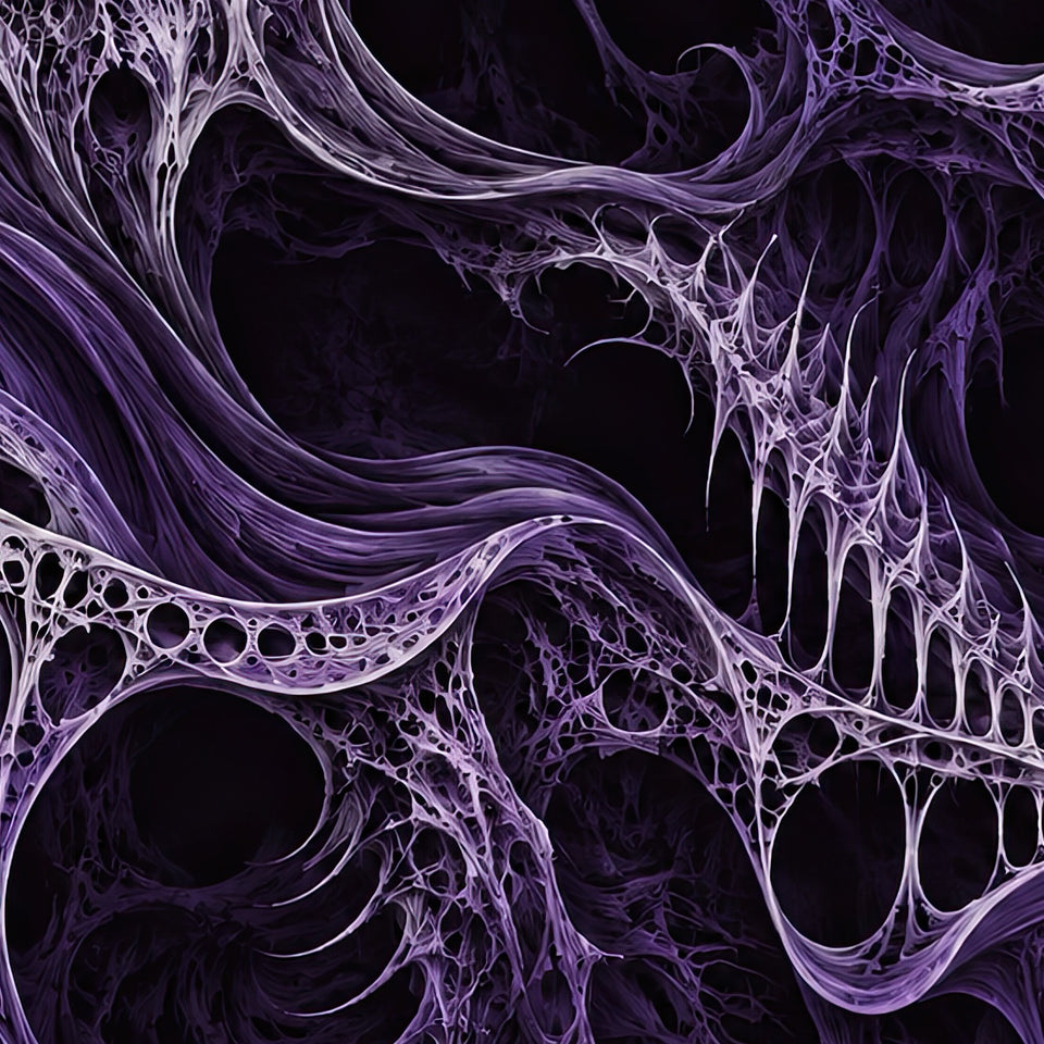 Wraithskin Violet Terrain Flare Leggings, print zoom: full-resolution print detail