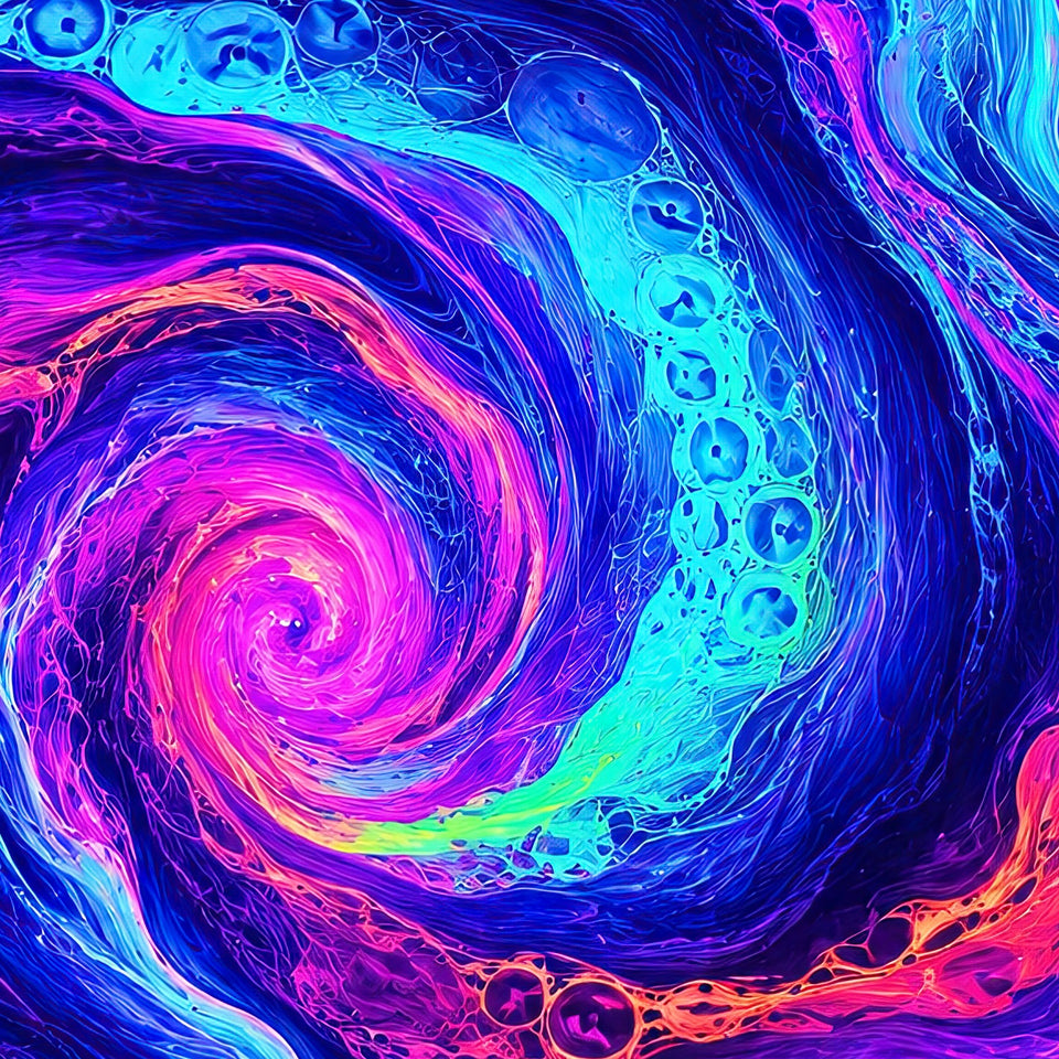Xenobloom Chroma Vortex Terrain Sports Bra, print zoom: full-resolution print detail